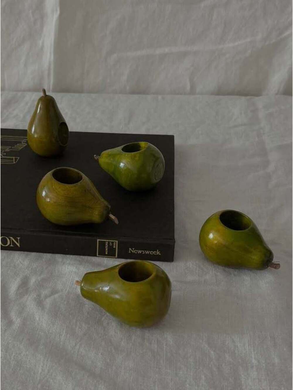 Wooden pear napkin rings